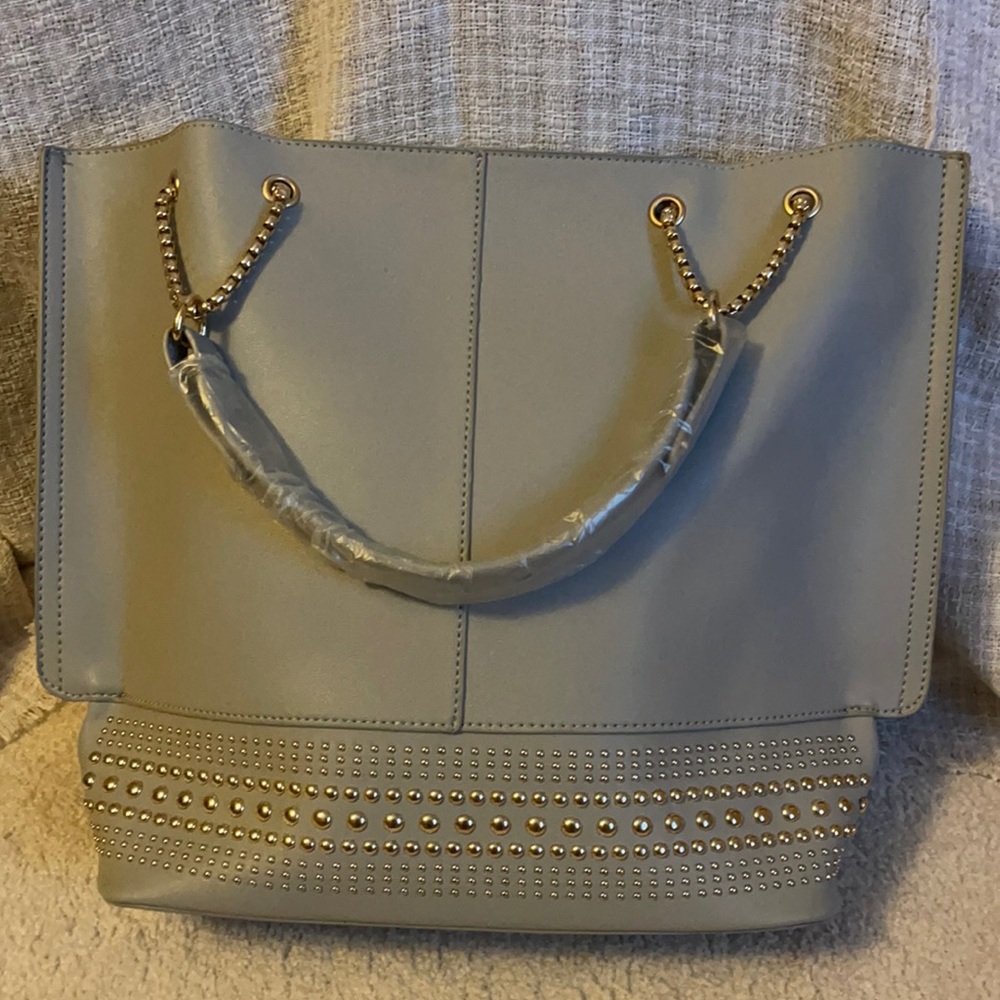 NWOT Faux Leather purse with gold studs accents